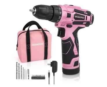 WORKPRO 12V Pink lightweight Drill for Women