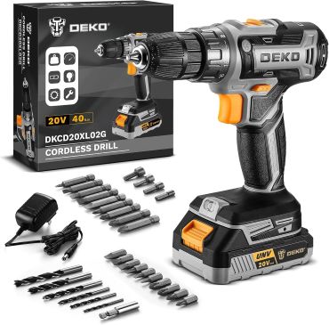 DEKO PRO 20V Cordless Power Drill Set