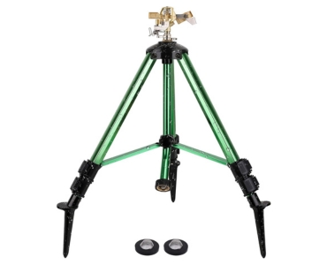 HUTENOY Heavy-Duty Brass Impact Sprinkler on Ground Plug Tripod Base