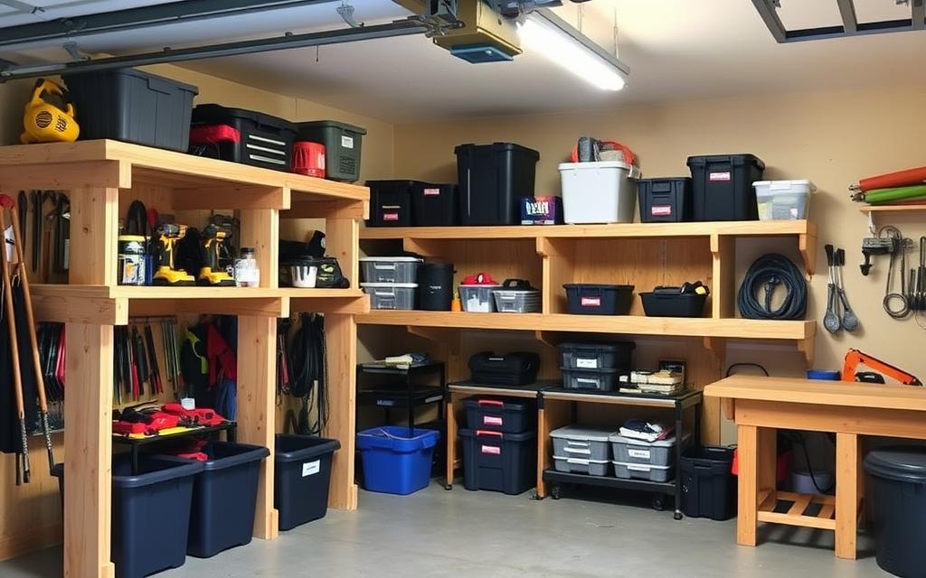 custom garage shelves from 2x4s