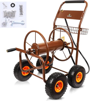 WERMAH Cart0208 Garden Hose Cart with 4 Wheels