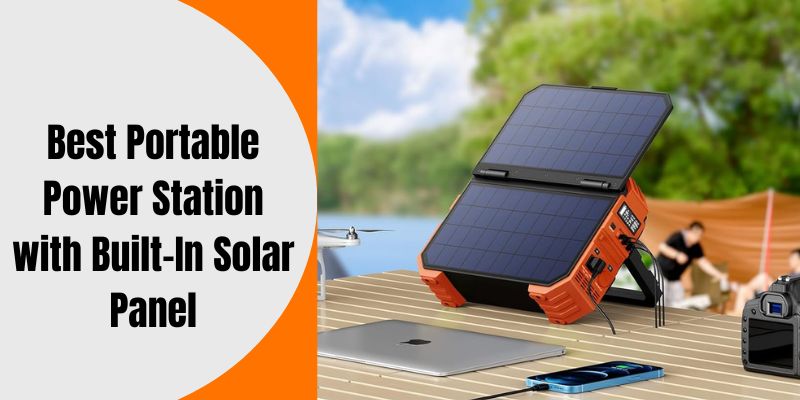 Portable Power Station with Built-In Solar Panel